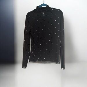 H&M Black Sheer Blouse with jeweled studds